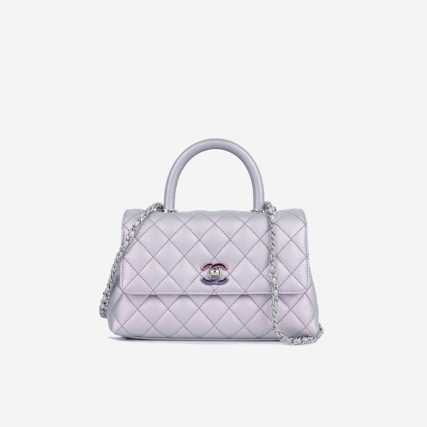 Chanel Small Coco Handle - Purple Iridescent