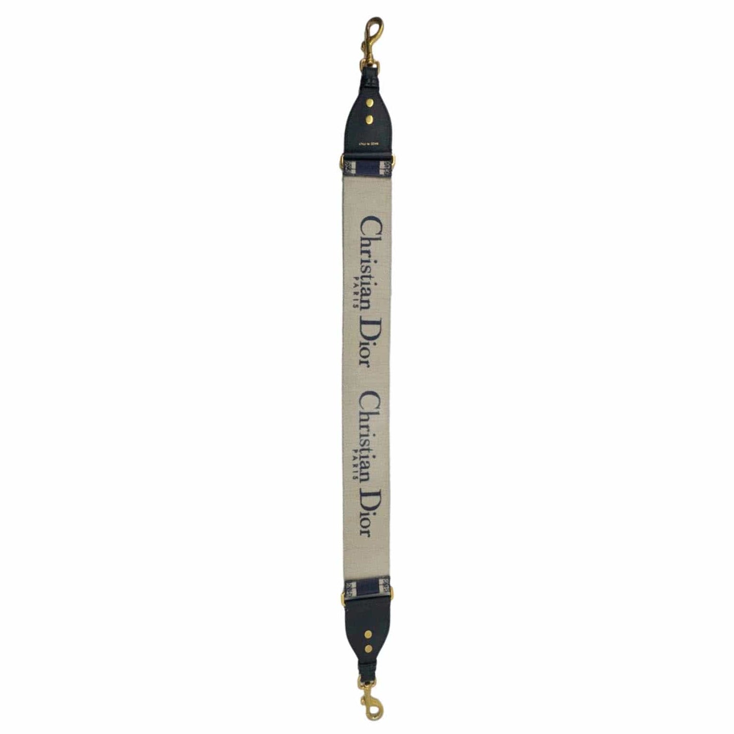 CHRISTIAN DIOR Embroidered Canvas Shoulder Strap Navy Blue