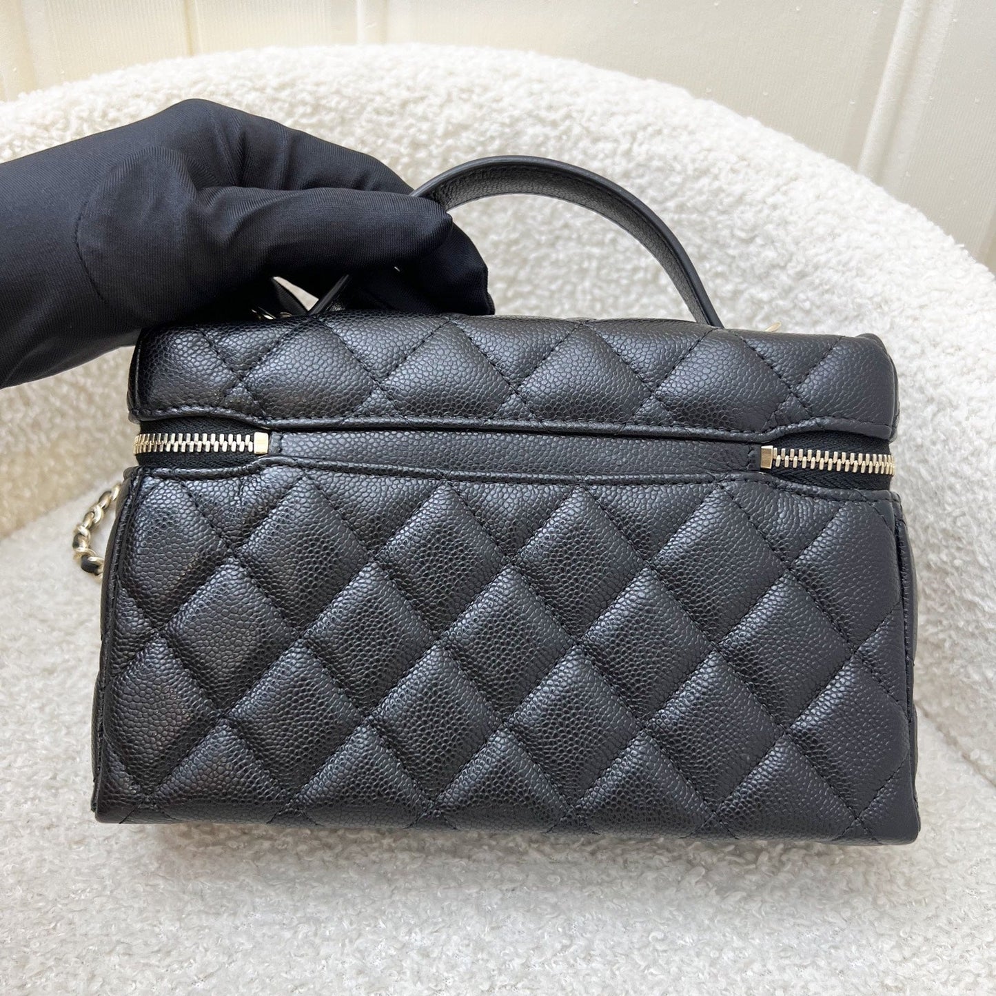 [New Local Jan 2025] Chanel 25C Vanity / Clutch with Chain (LP Style Bag) in Black Caviar and LGHW