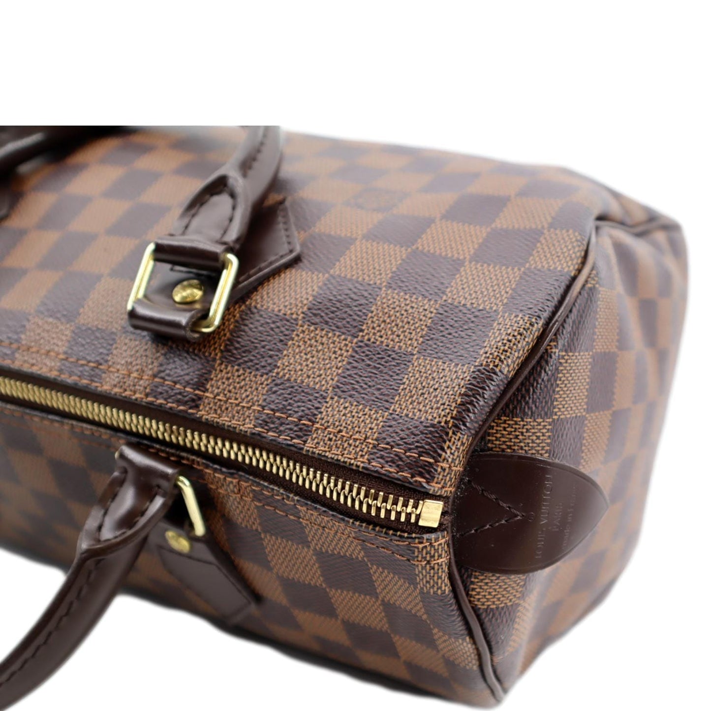 LOUIS VUITTON  30 Damier Ebene Satchel Bag Brown