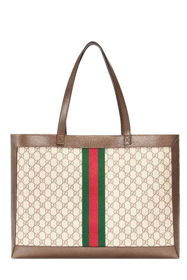 Gucci Caro Leather Canvas Tote