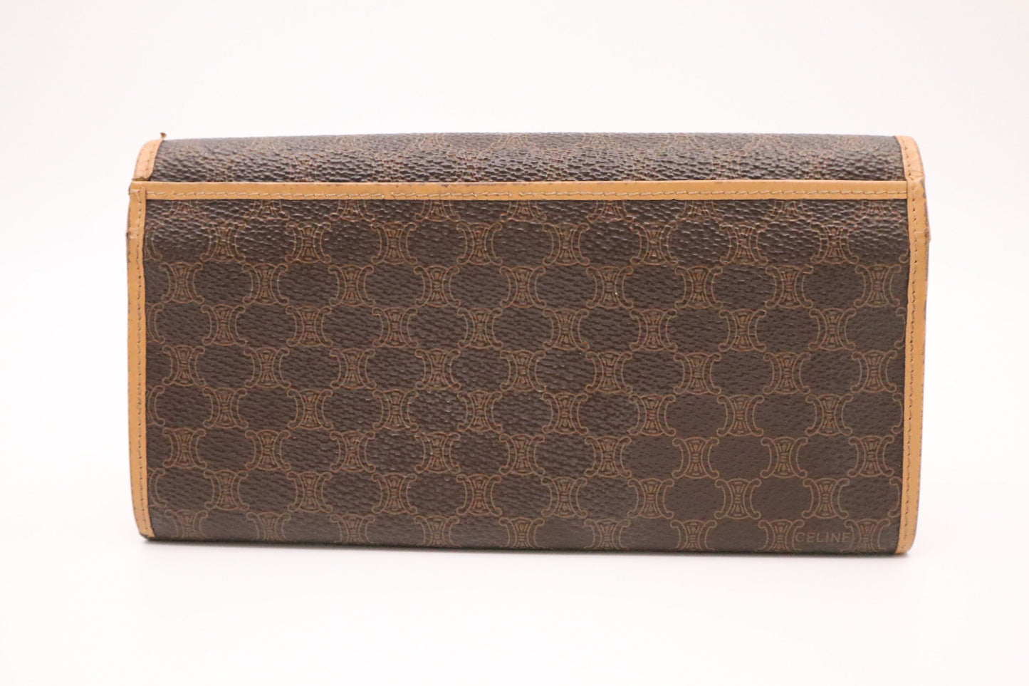 Celine Long Wallet in Brown Macadam Canvas