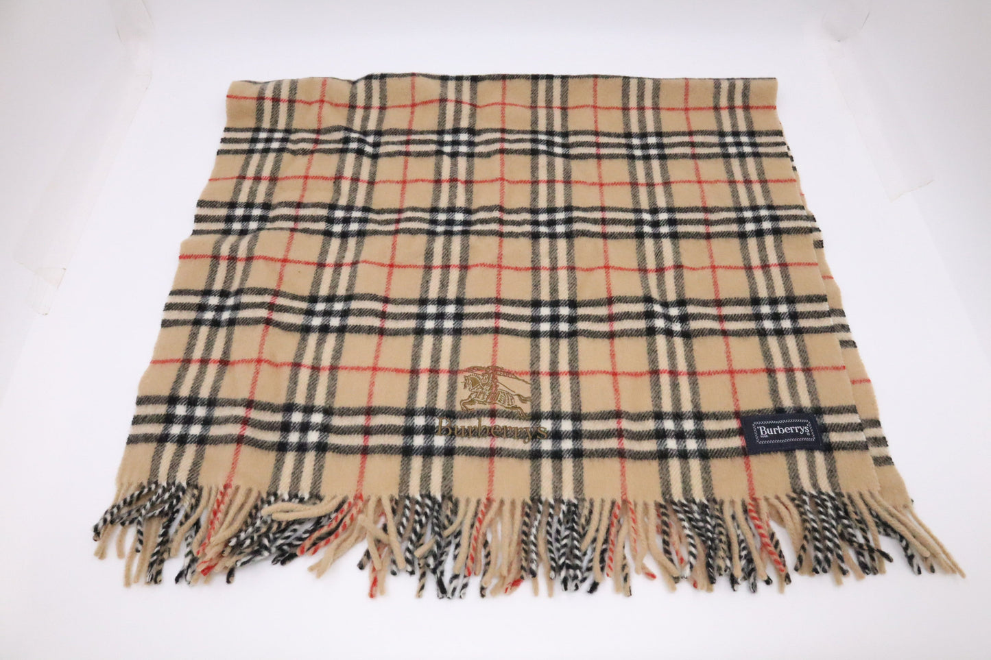 Burberry Shawl in Brown Checked New Wool