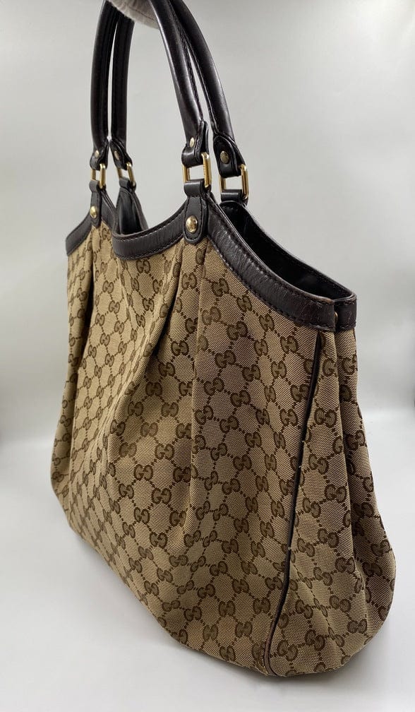 Gucci Leather Canvas Tote Style 21