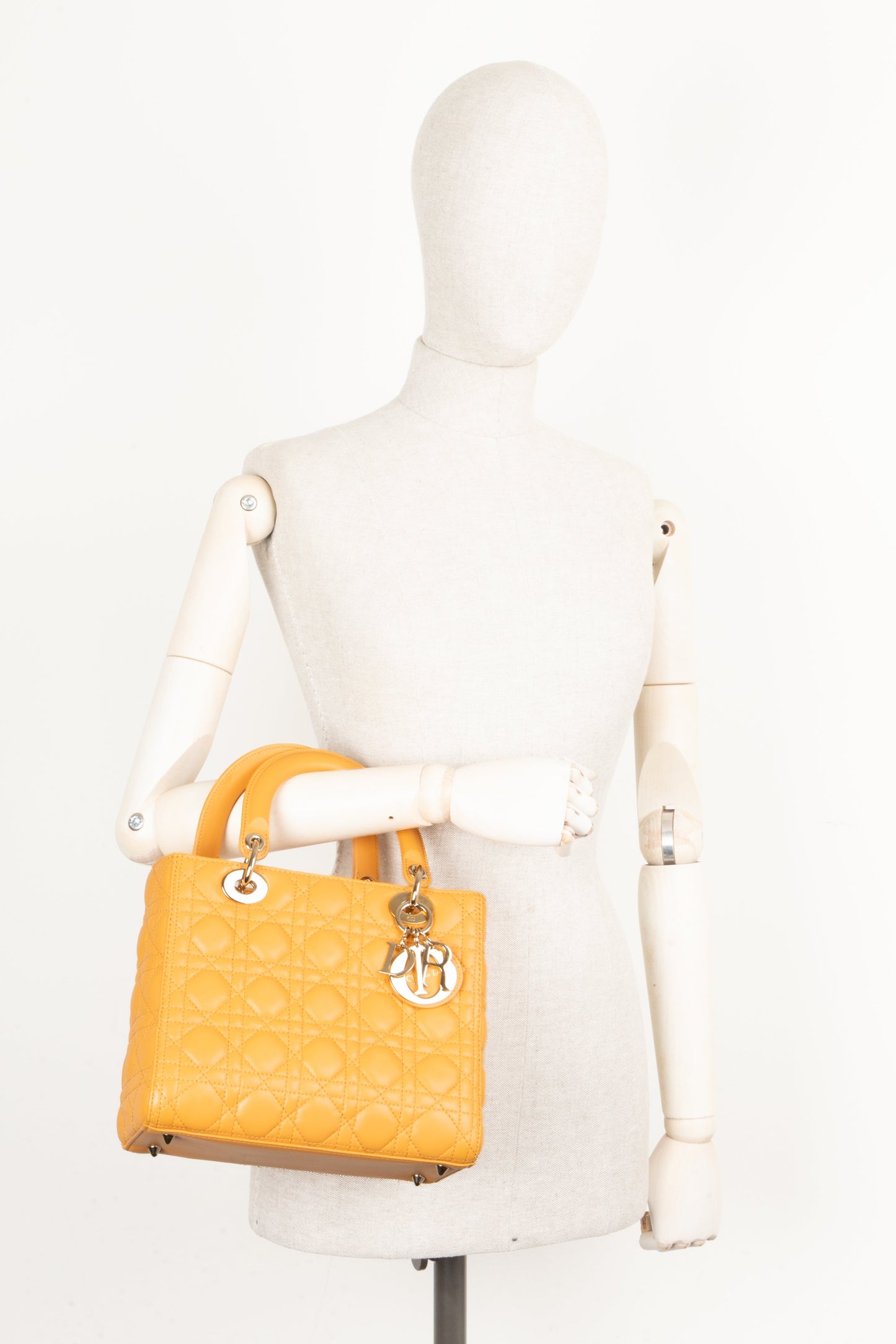 CHRISTIAN DIOR Medium Lady Dior Yellow