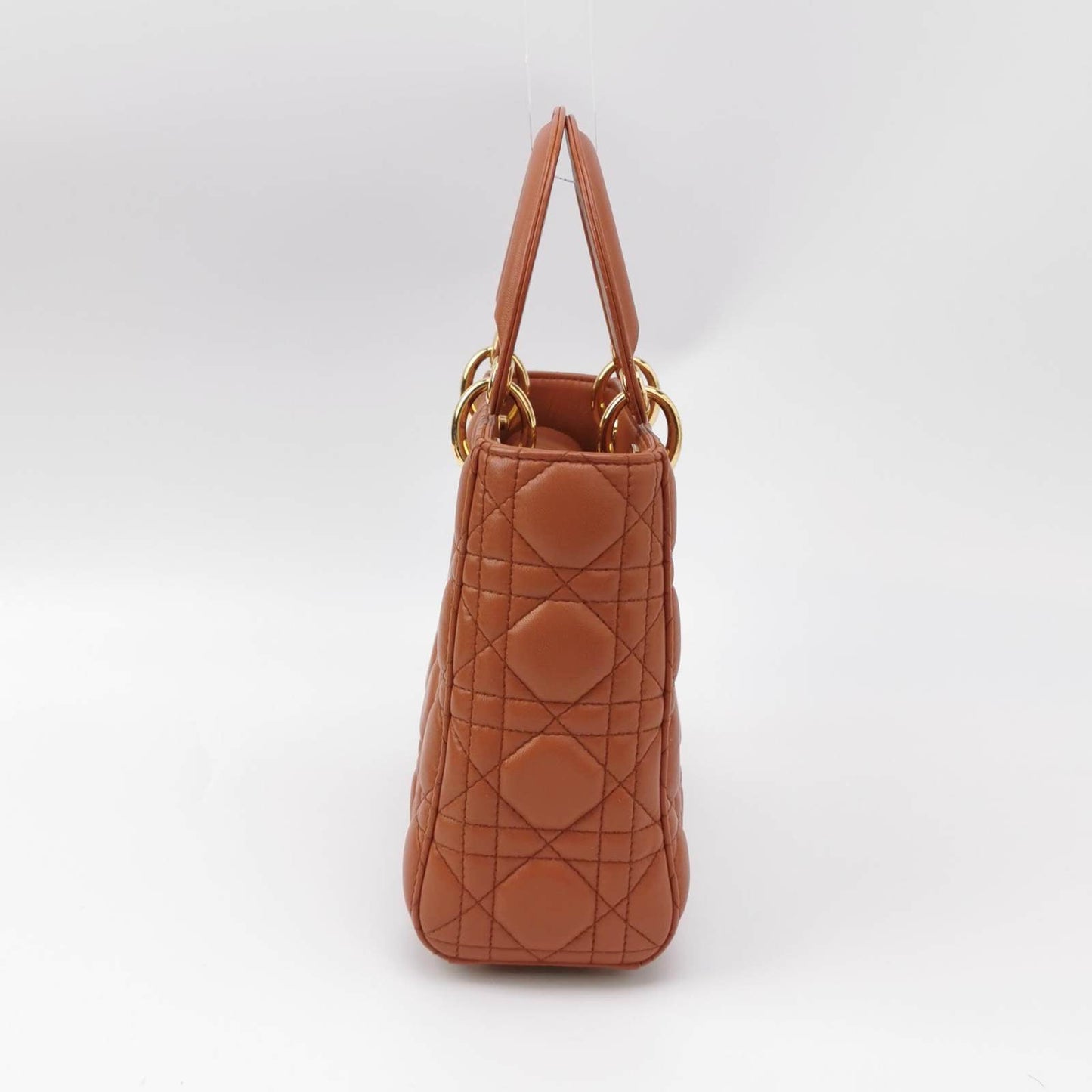 Lady Dior Small My Abcdior Orange Lambskin Cannage Leather