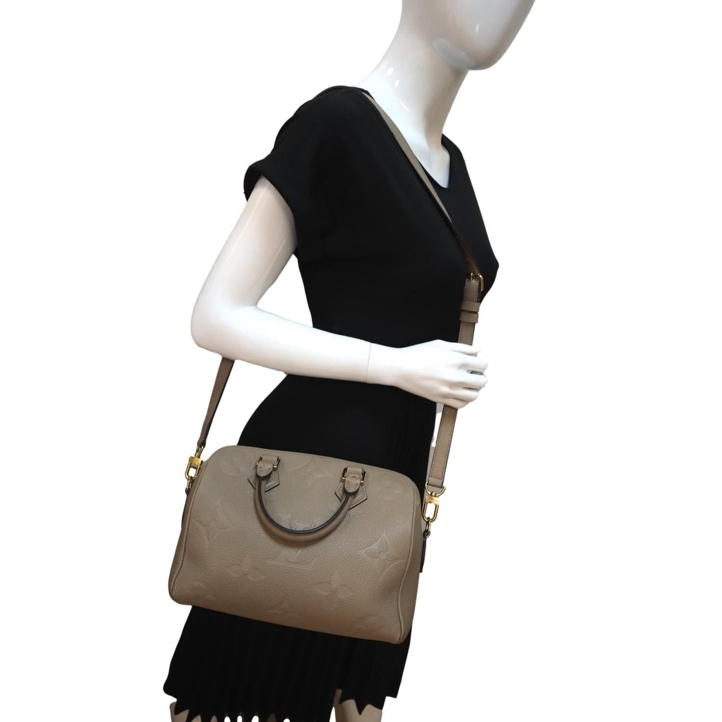 LOUIS VUITTON  25 Bandouliere Monogram Empreinte Shoulder Bag Tourterelle
