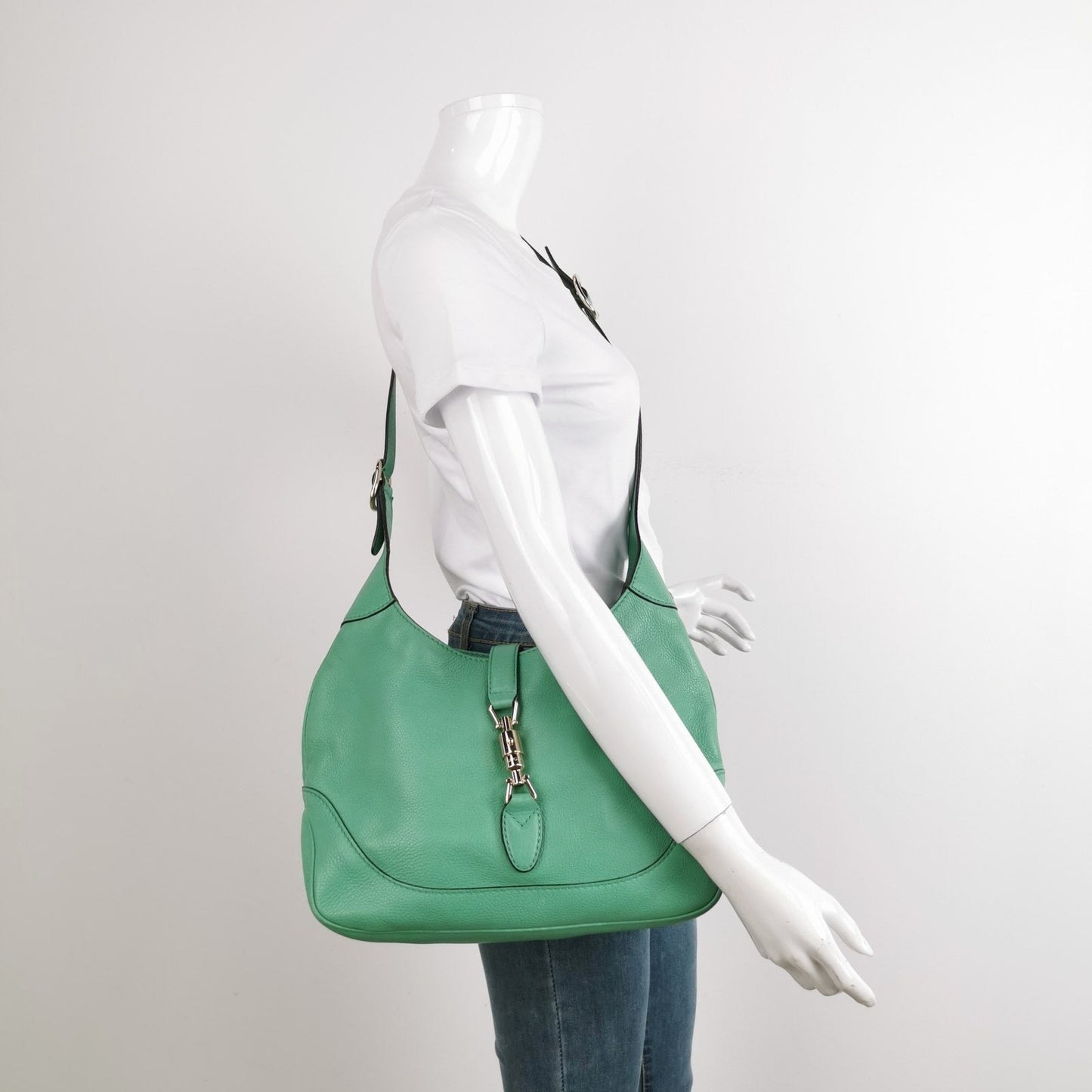Gucci Jackie 1961 Soft Green Leather Bag Medium