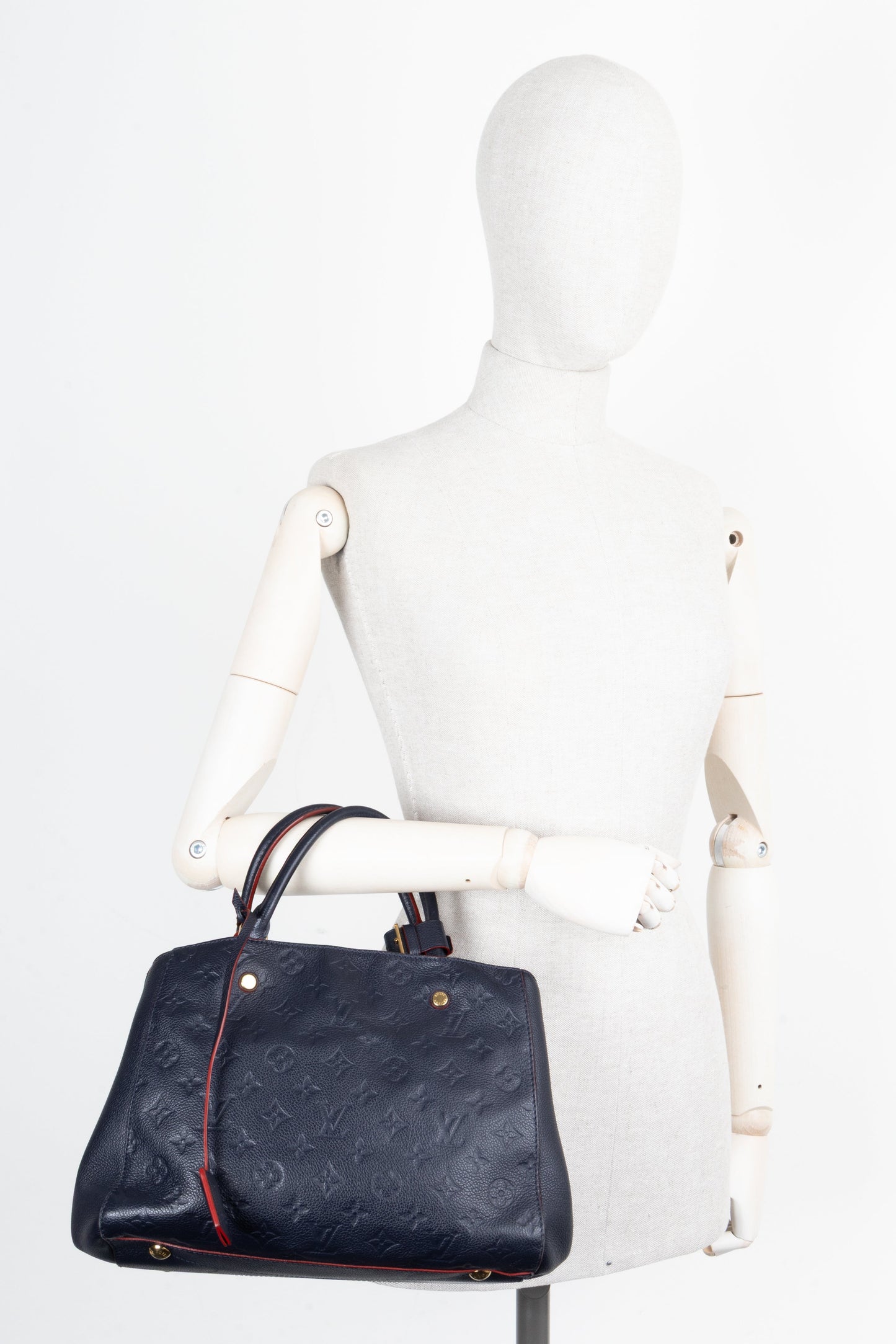 LOUIS VUITTON Montaigne BB Monogram Leather Blue