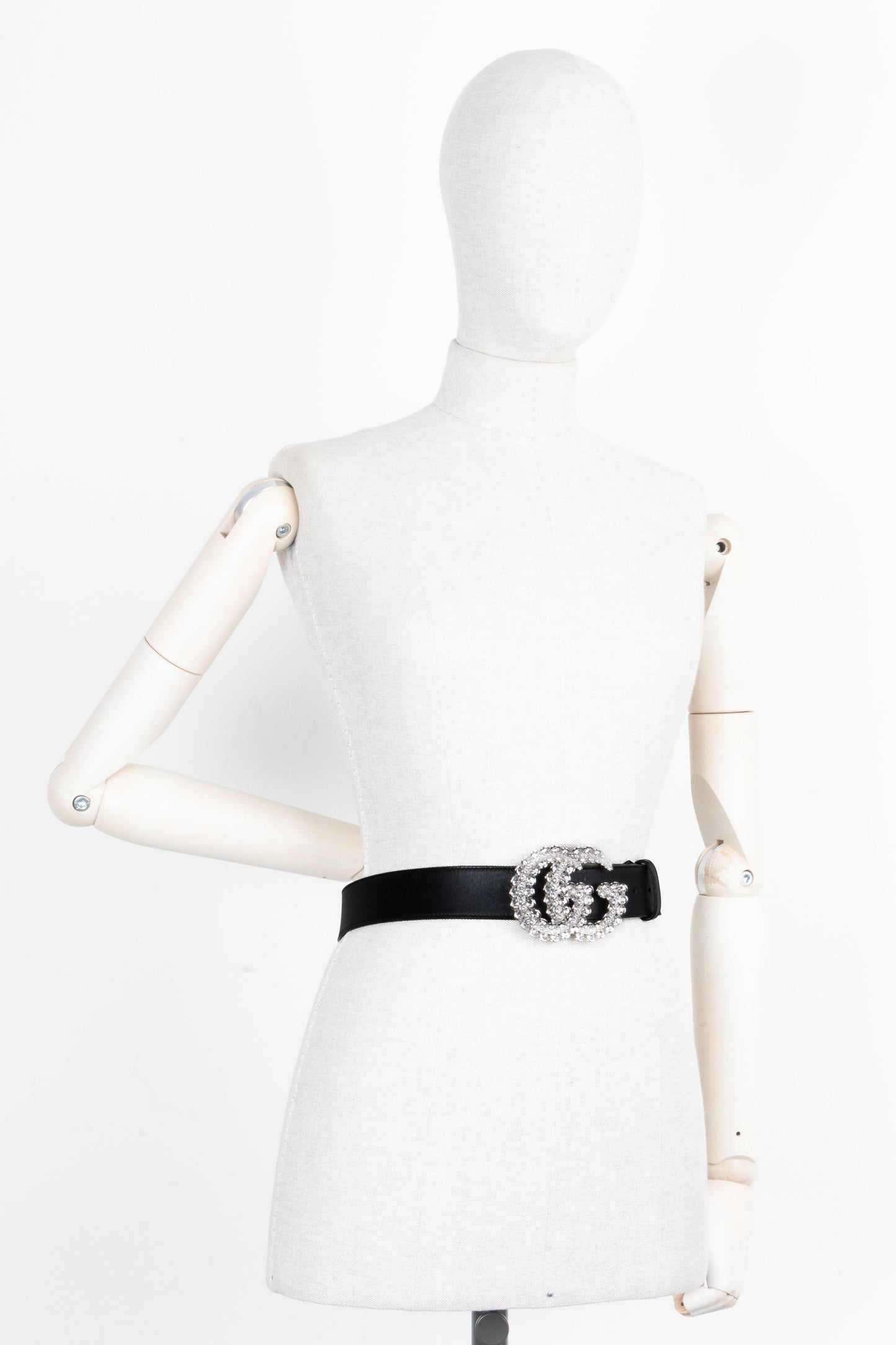 GUCCI Crystal Marmont Belt Black