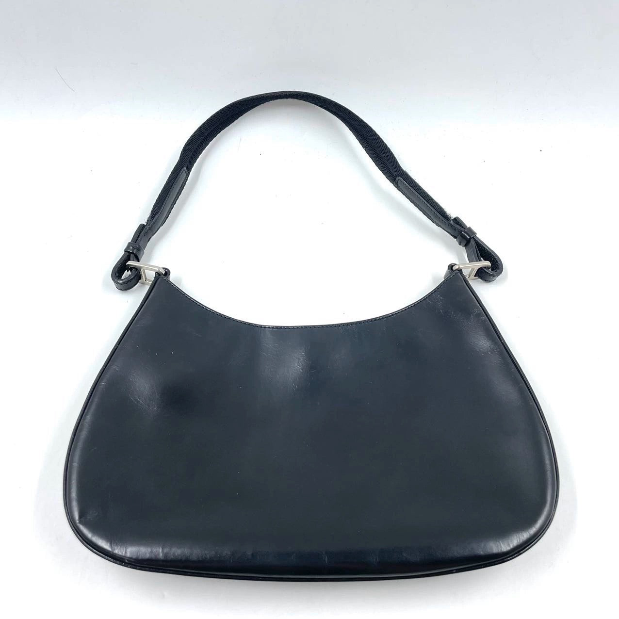 Prada Cleo Vintage Black Leather Silver Hardware