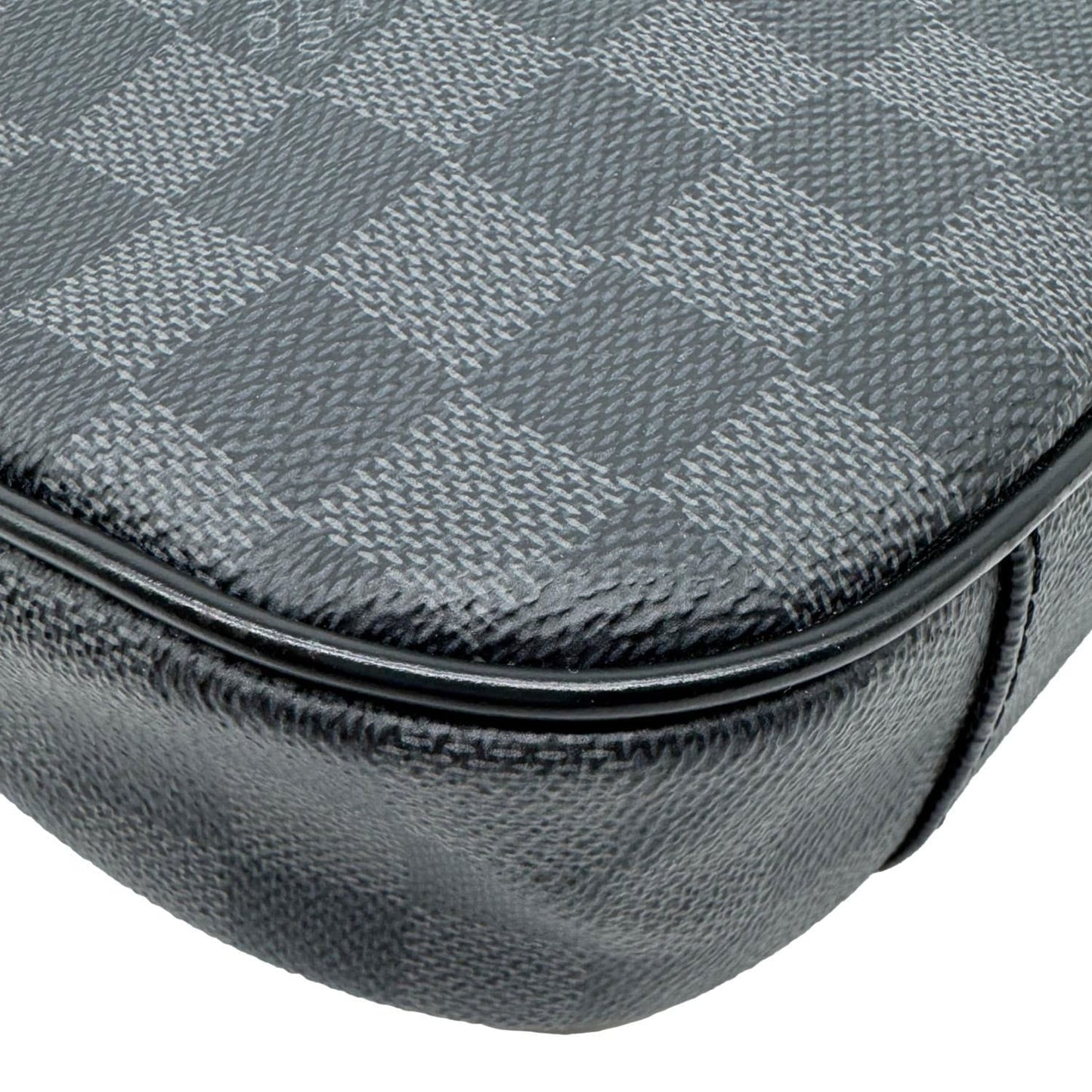 LOUIS VUITTON Ambler Damier Graphite Shoulder Bag Black