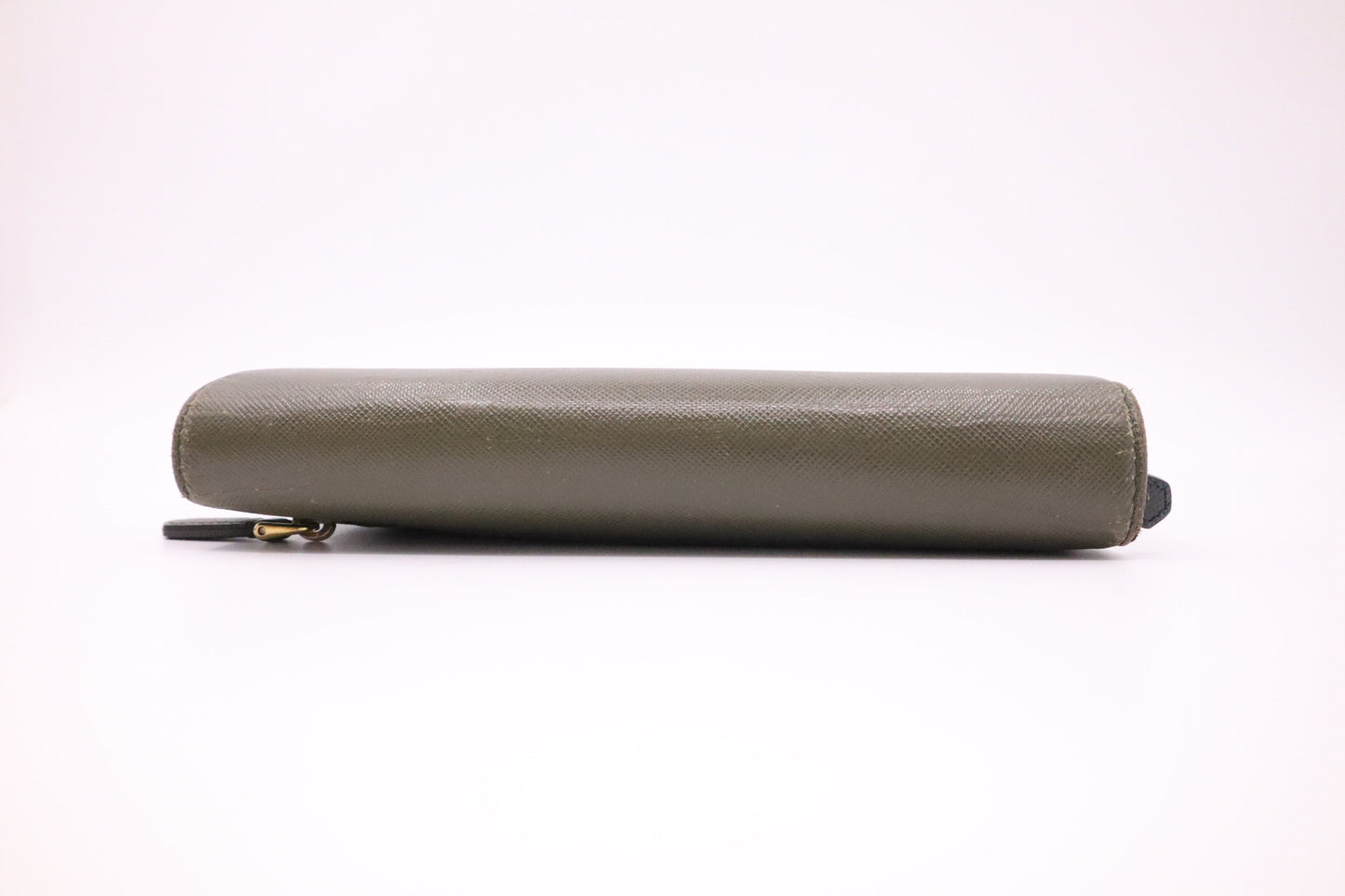 Prada Long Wallet in Military Green Saffiano Leather