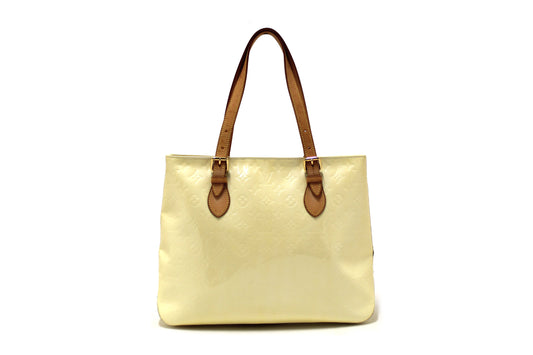 Louis Vuitton Beige Vernis Leather Brentwood Shoulder Tote Bag