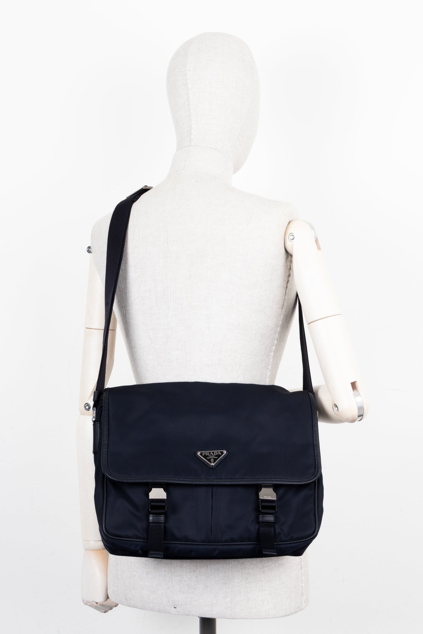 PRADA Nylon Messenger Bag Blue