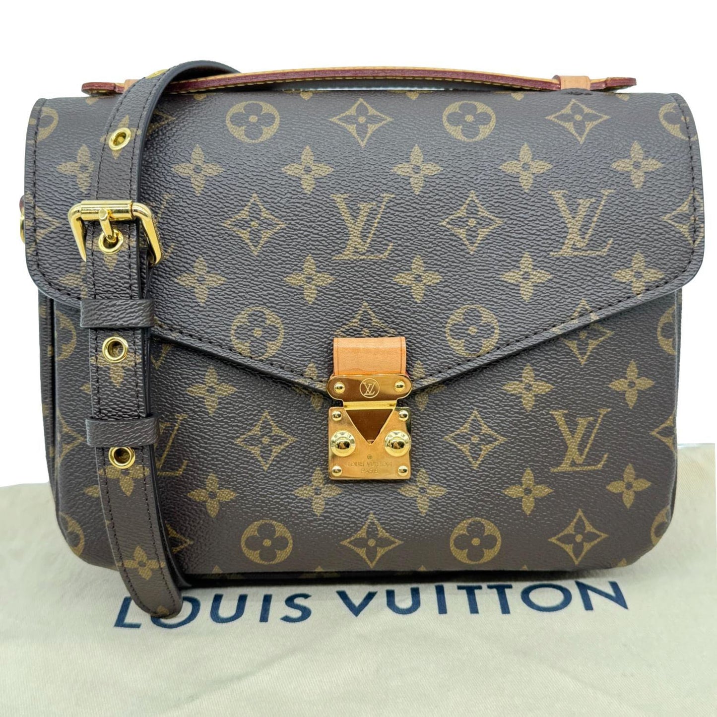 LOUIS VUITTON Metis Pochette Monogram Canvas Crossbody Bag Brown