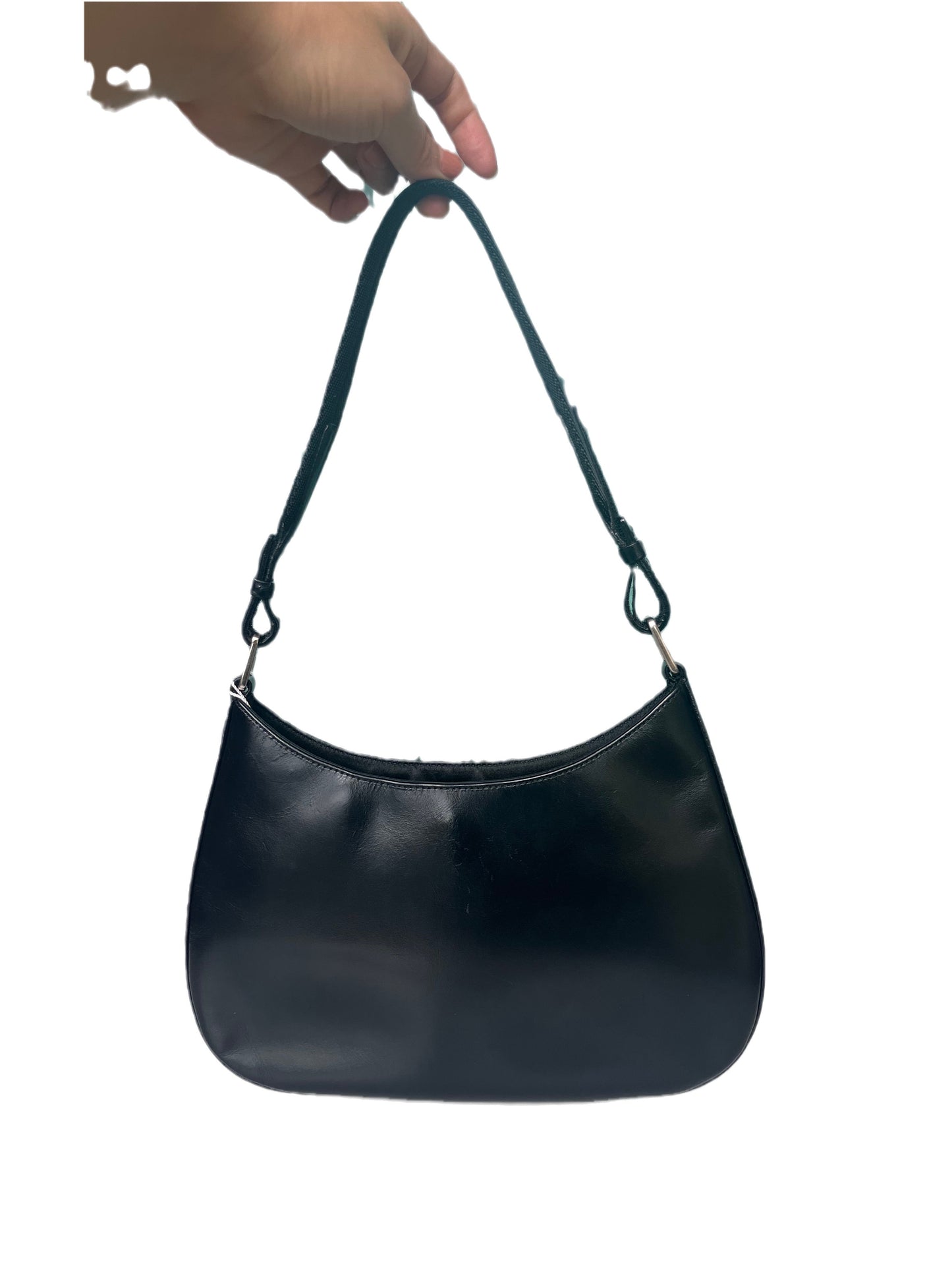 Prada Cleo Vintage Black Leather Silver Hardware