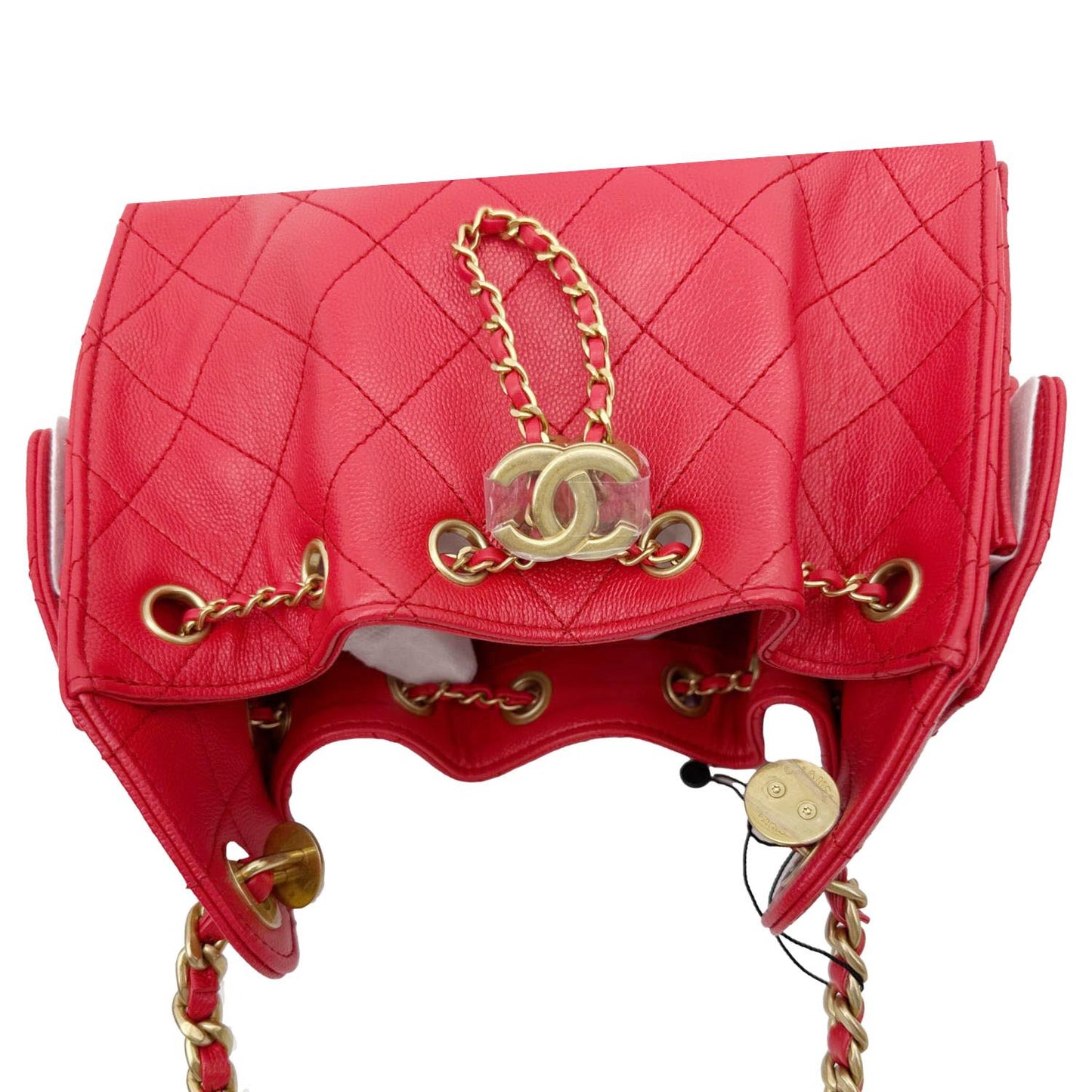 CHANEL 25 Mini Quilted Caviar Leather Hobo Bag Red
