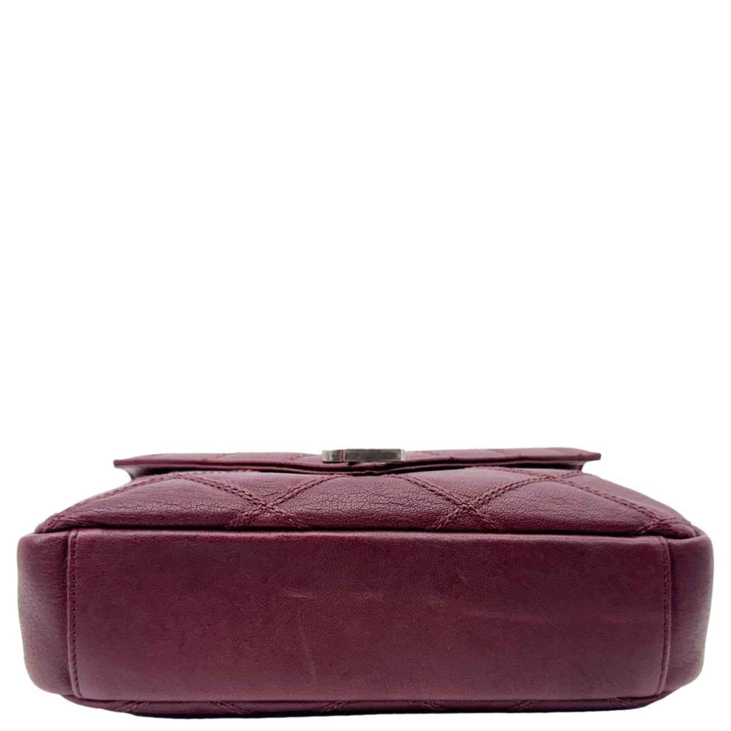 YVES SAINT LAURENT College Medium Diamond Quilted Leather Crossbody Bag Bordeaux