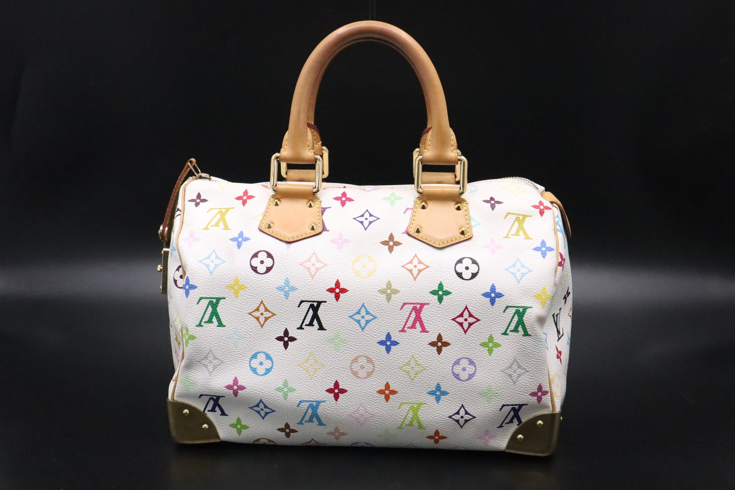 Louis Vuitton Speedy 30 in White Multicolor Monogram Canvas