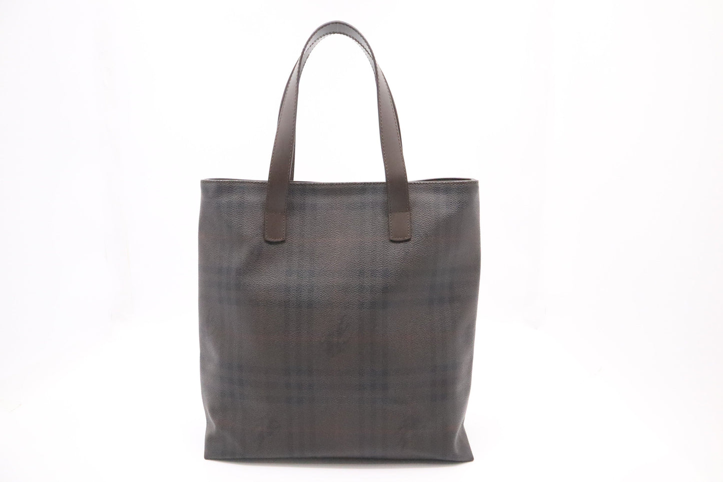 Burberry Tote in Dark Brown Checked Canvas