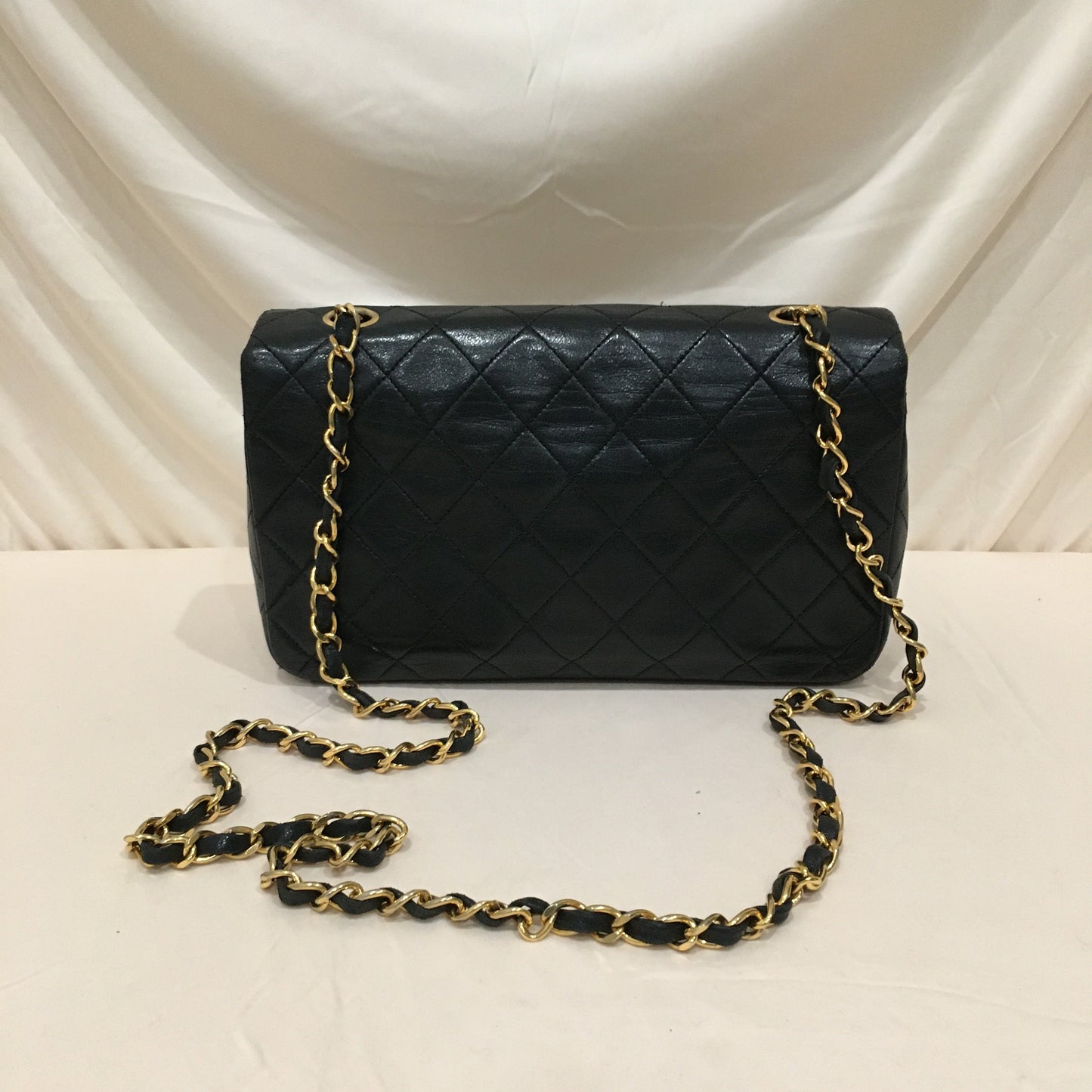 Chanel Black Leather   Single Flap Shoulder Bag Sku# 73023