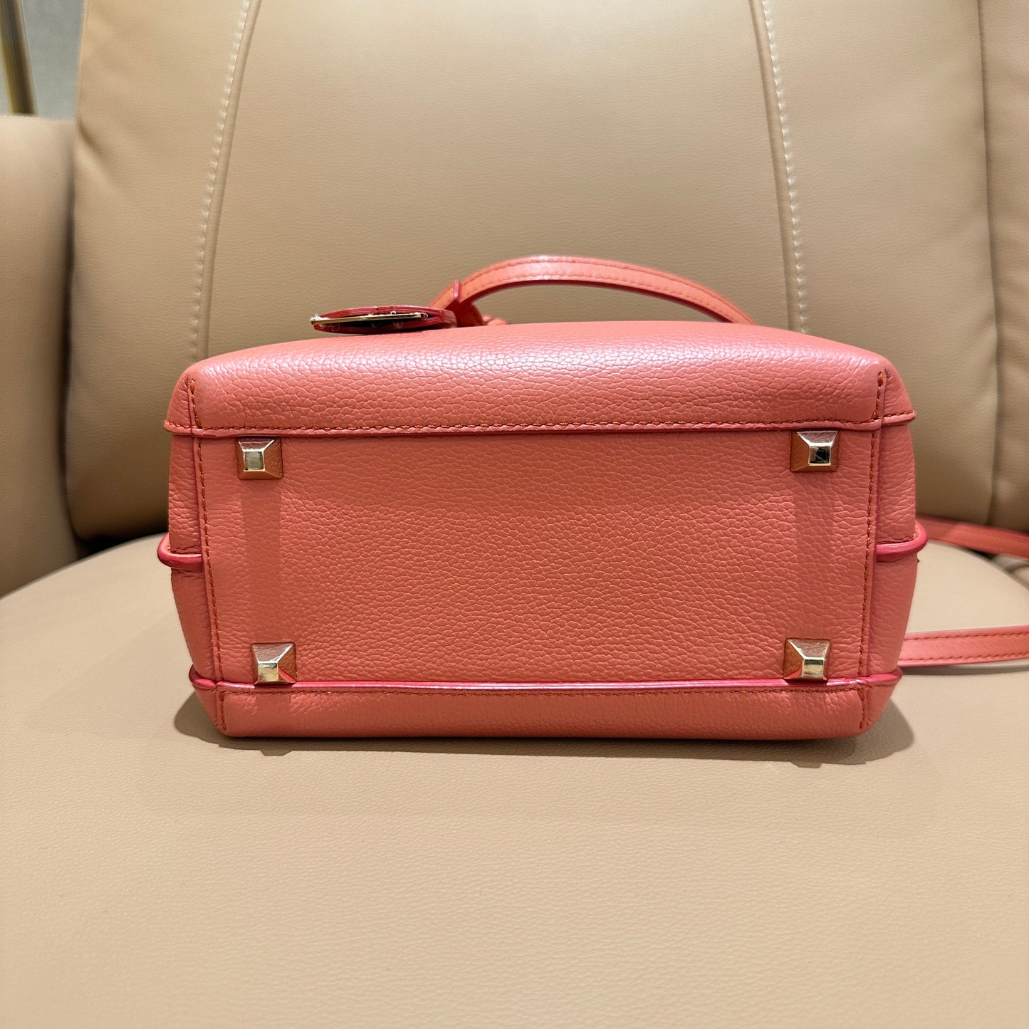 MCM Red Bean Pink Leather Bag