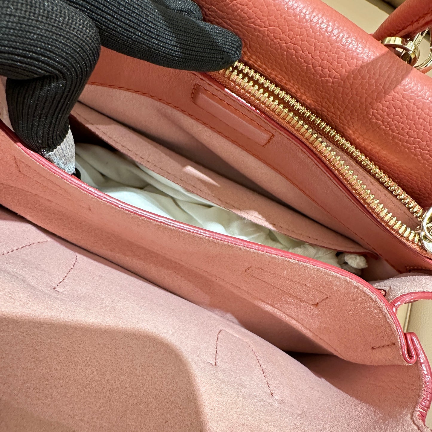 MCM Red Bean Pink Leather Bag