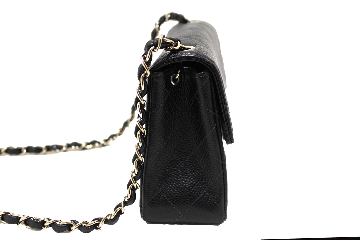 Chanel Black Quilted Caviar Leather Square Mini Classic Flap Bag