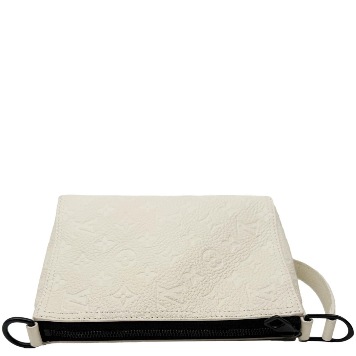 LOUIS VUITTON Triangle Monogram Empreinte Leather Shoulder Bag Off White