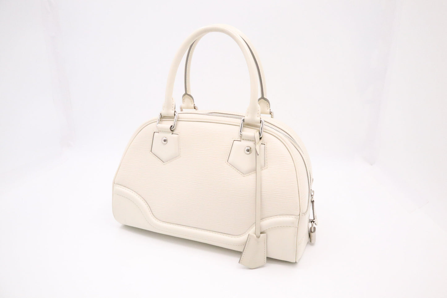 Louis Vuitton Montaigne Bowling MM in White Epi Leather