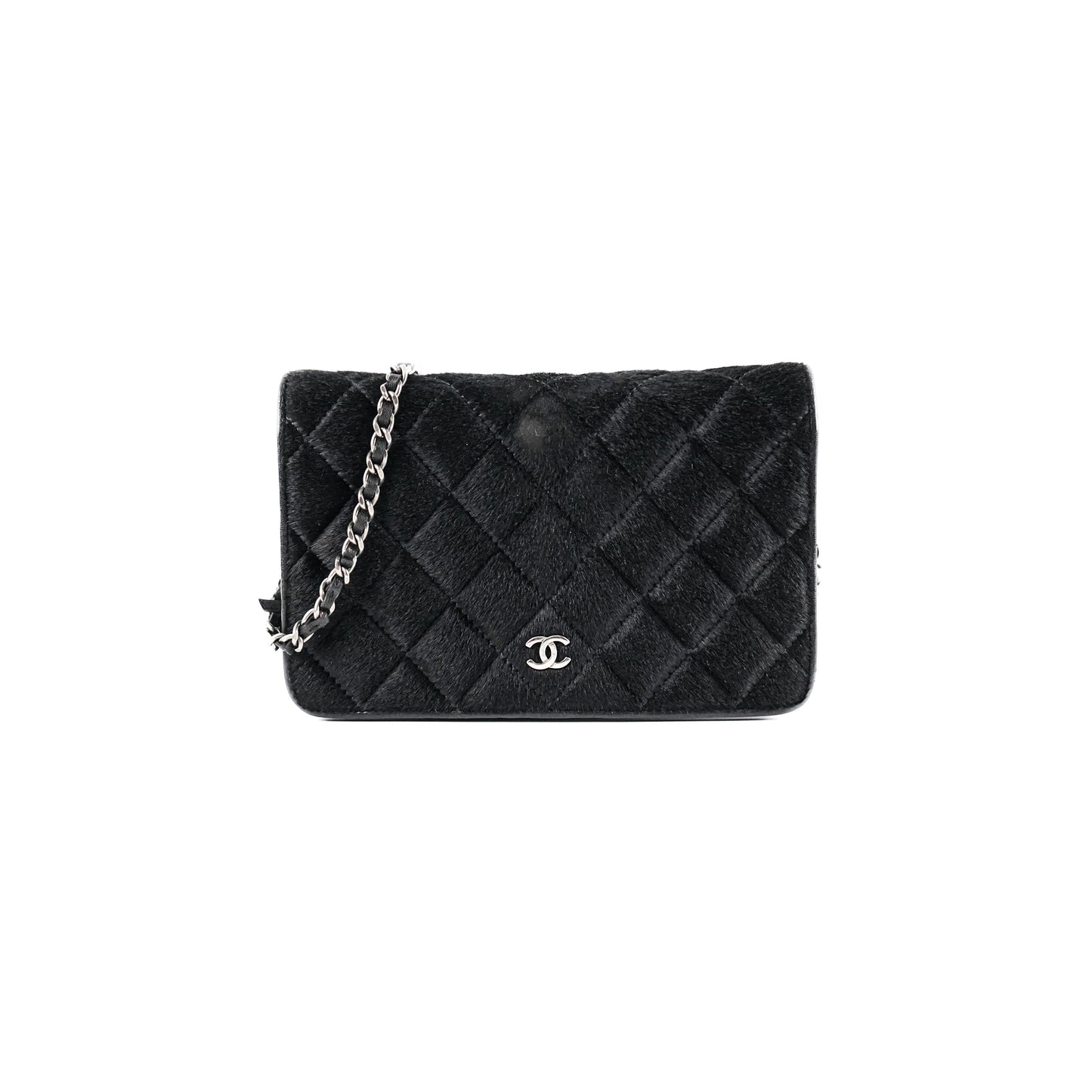 Chanel Woc Wallet On Chain Mohair Leather Black