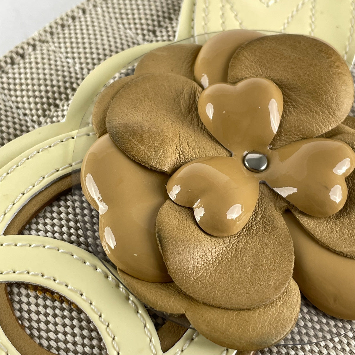 Chanel Camellia No. 5 Chocolate Canvas Pochette