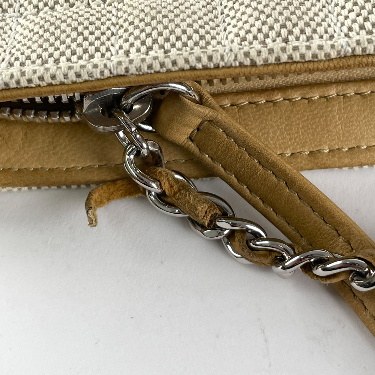 Chanel Camellia No. 5 Chocolate Canvas Pochette