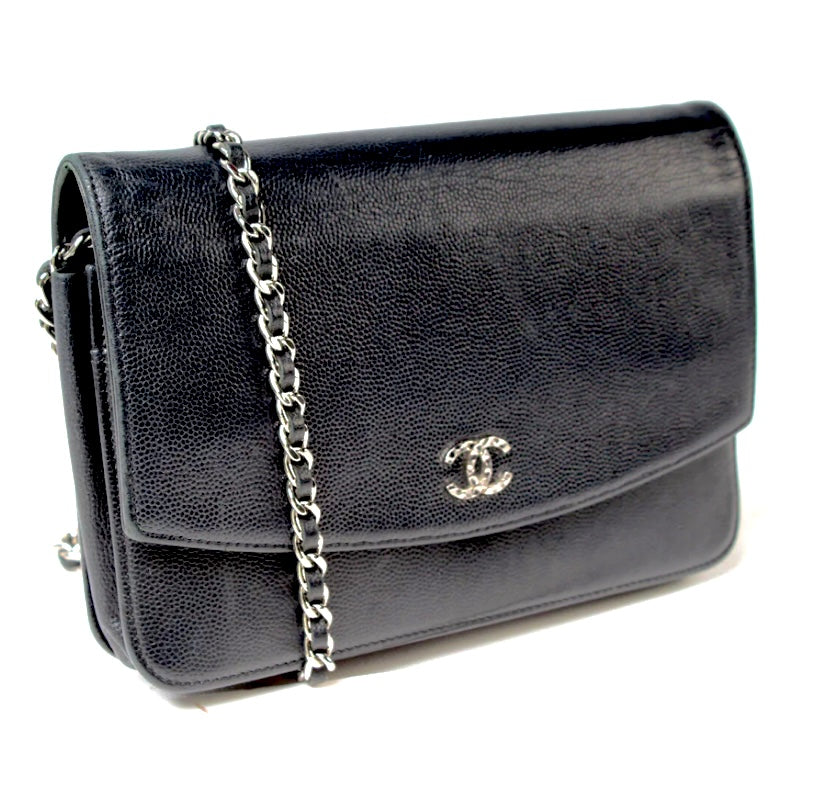 CHANEL CC TIMELESS CAVIAR WALLET ON CHAIN Crossbody