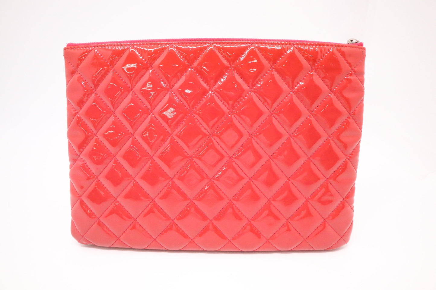 Chanel Small O Case in Orange-Pink Patent Leather