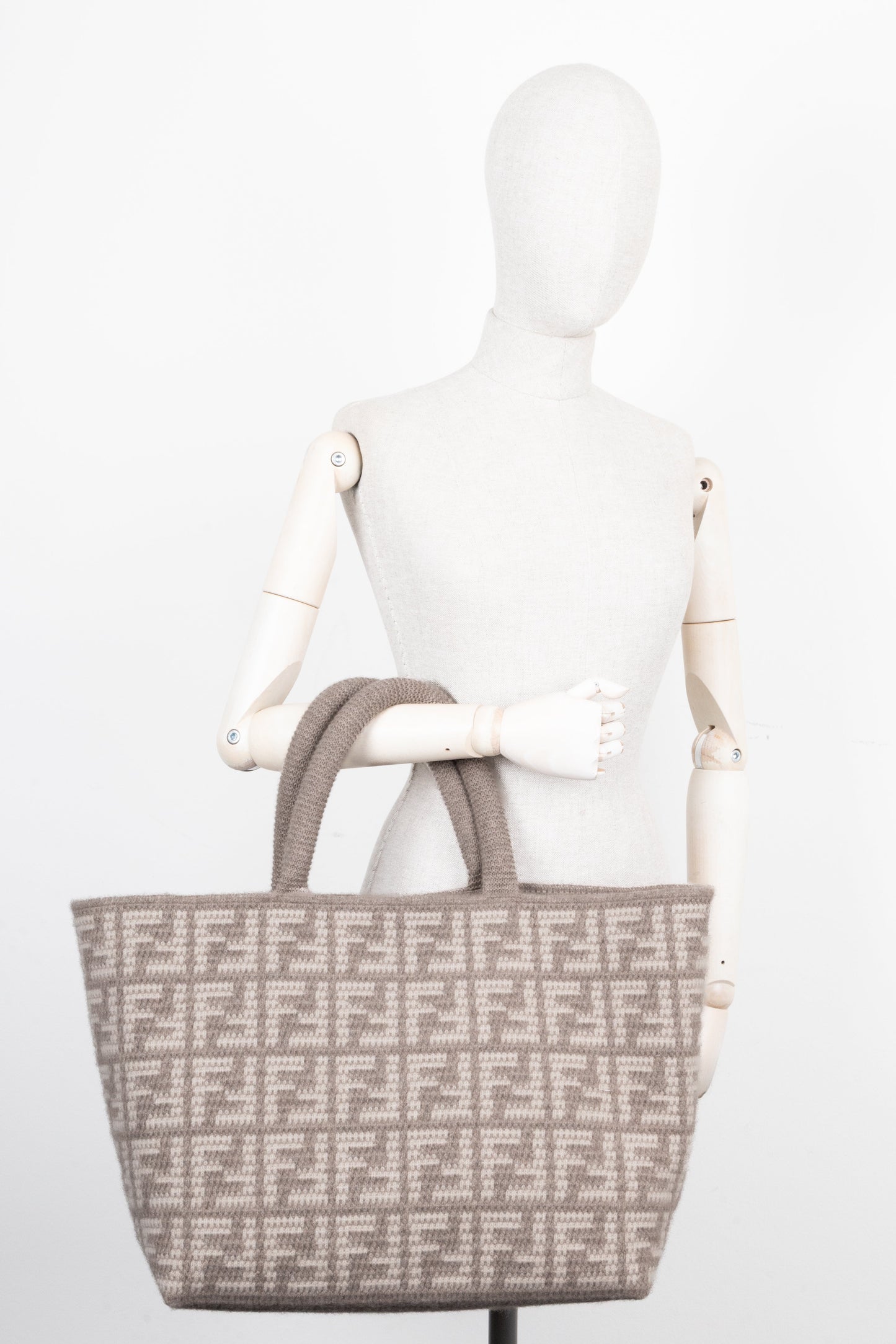 FENDI Large Zucca Tote Bag Cashmere Grey