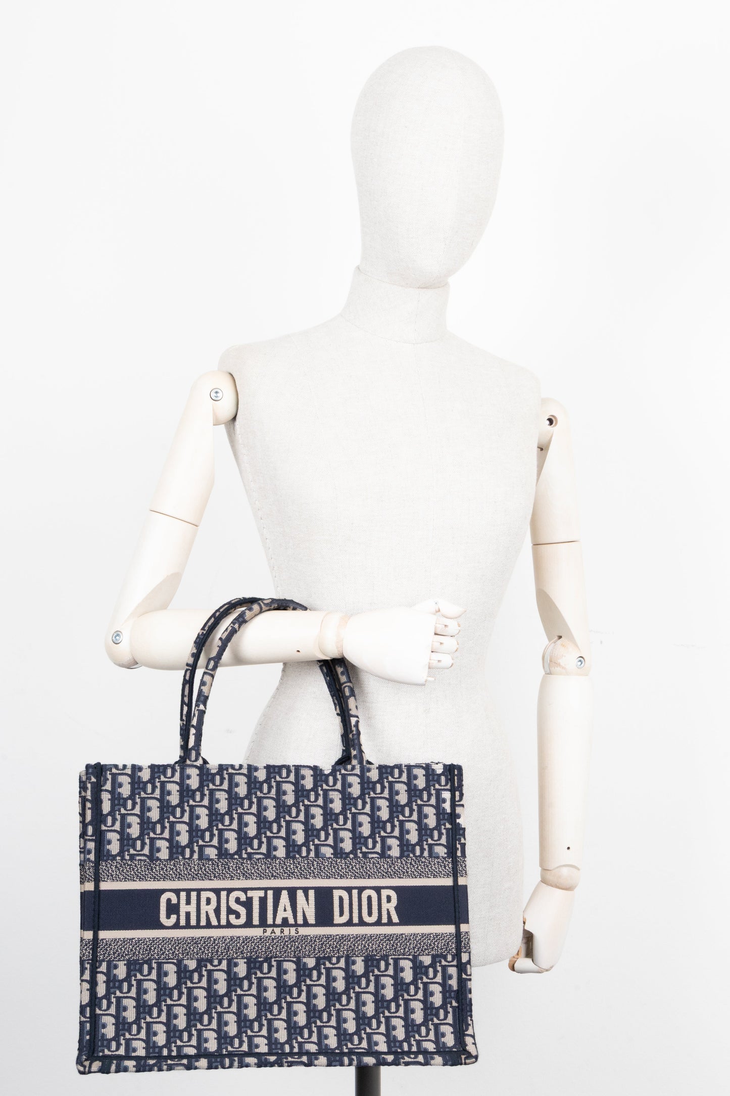 CHRISTIAN DIOR Medium Book Tote Oblique Blue