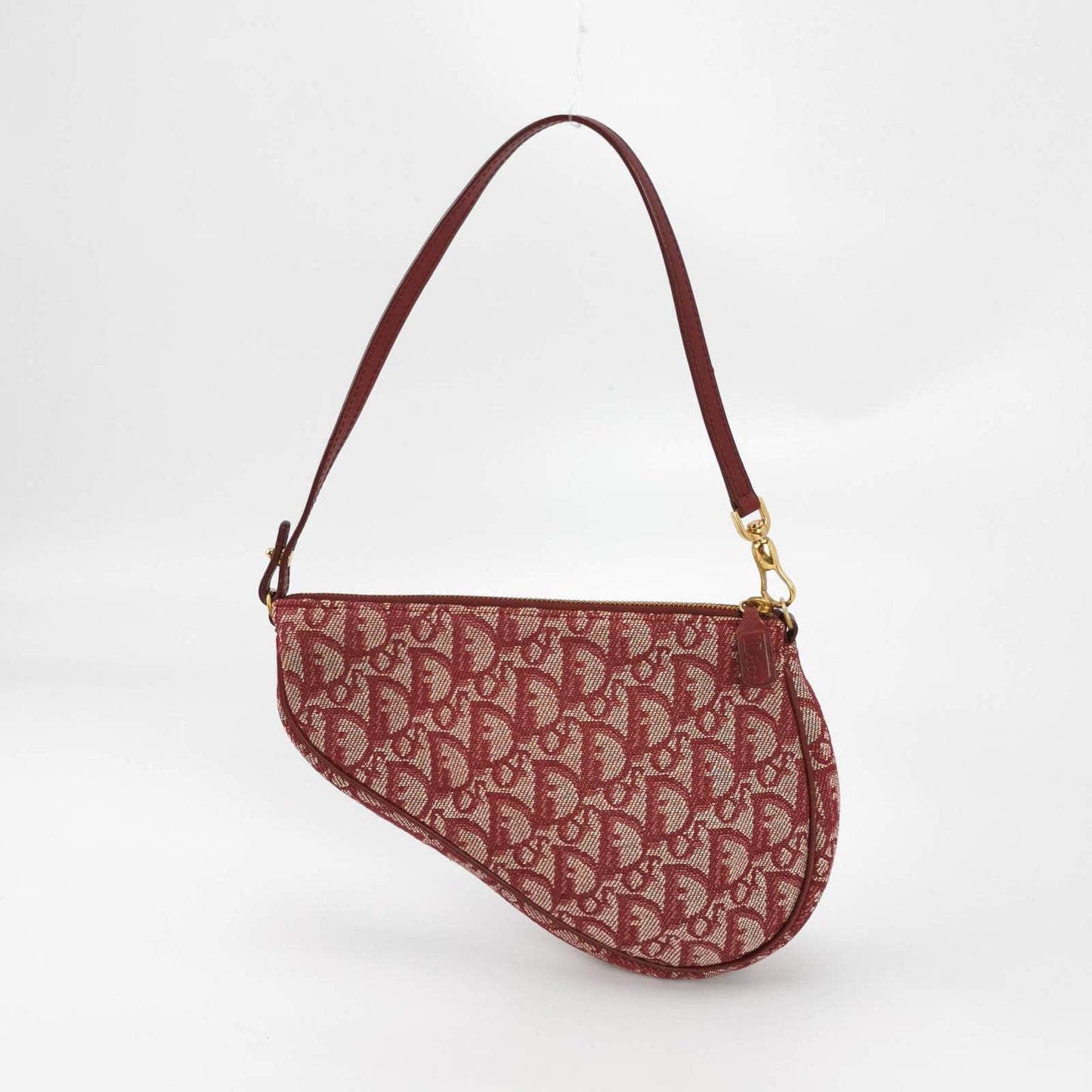 Dior Trotter Mini Saddle bag Burgundy Red Oblique