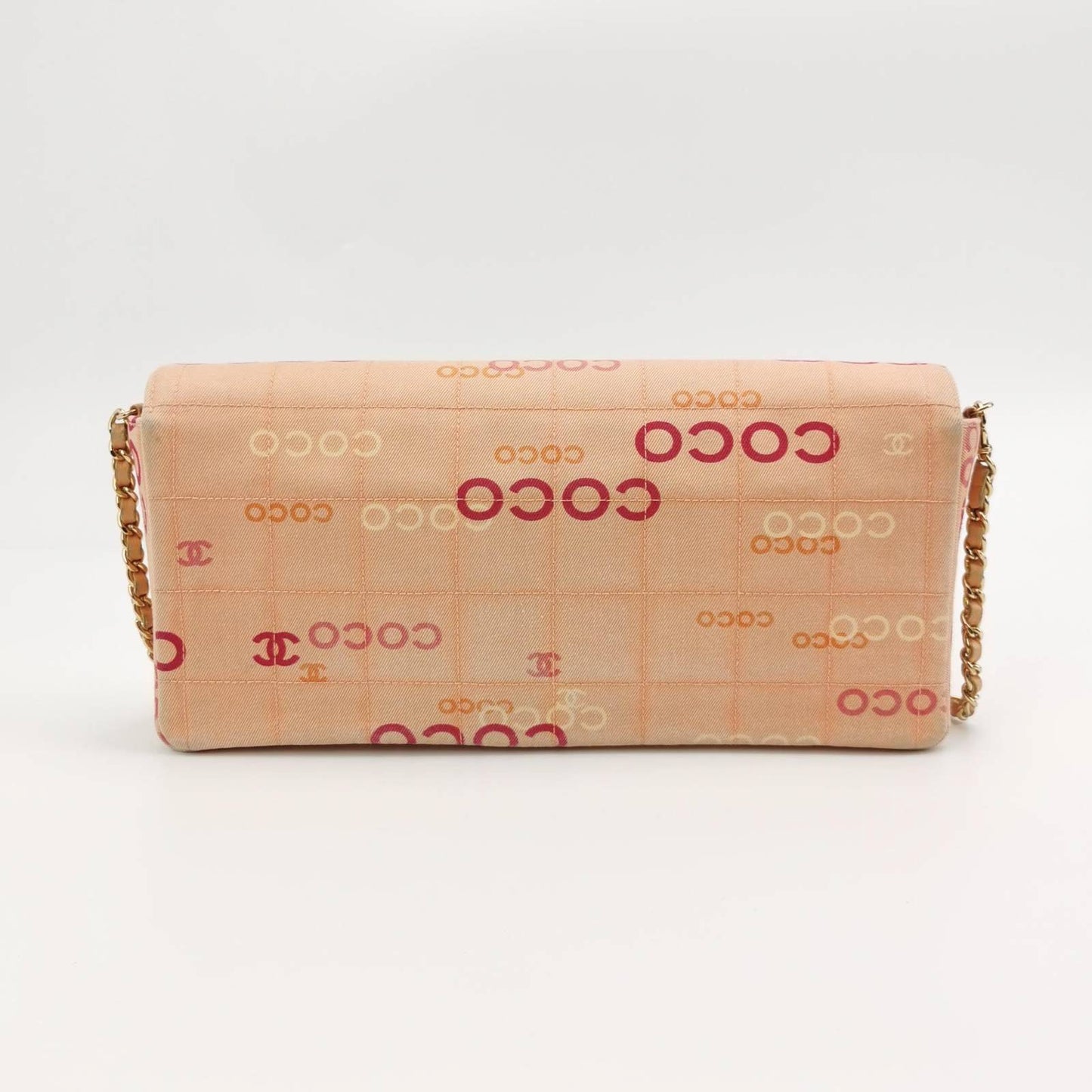 Chanel East West Chocolate Bar Pink Denim with Coco Prints