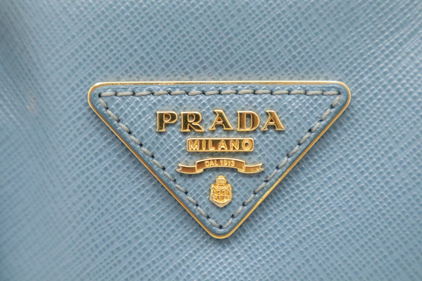 Prada Lux Promenade in Light Blue Saffiano Leather
