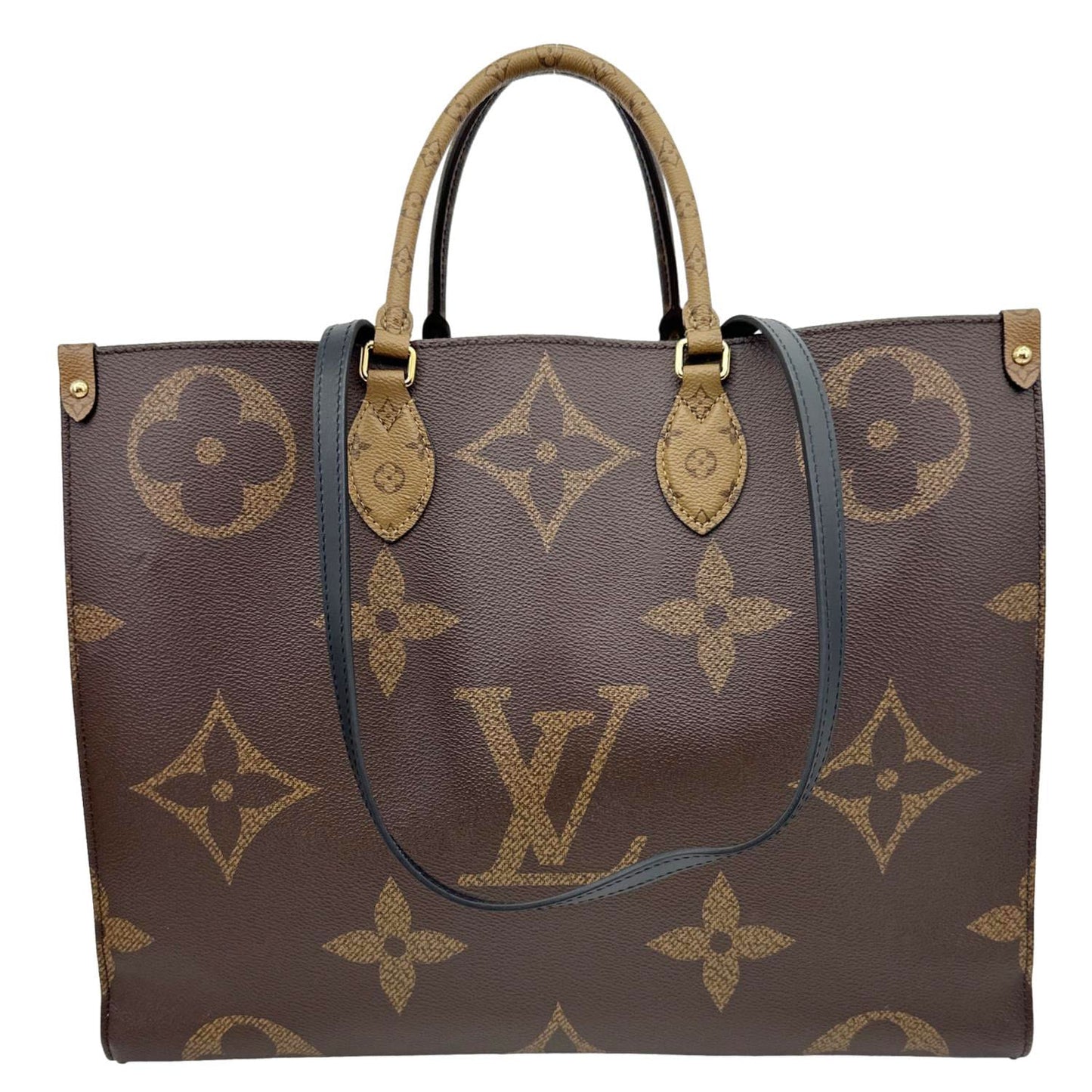 LOUIS VUITTON Onthego GM Giant Monogram Reverse Canvas Tote Bag Brown