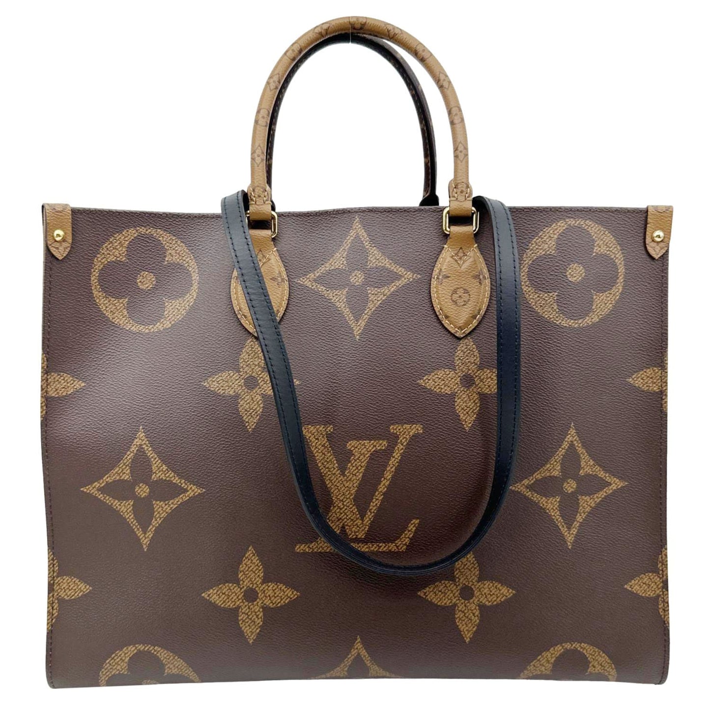 LOUIS VUITTON Onthego GM Giant Monogram Reverse Canvas Tote Bag Brown