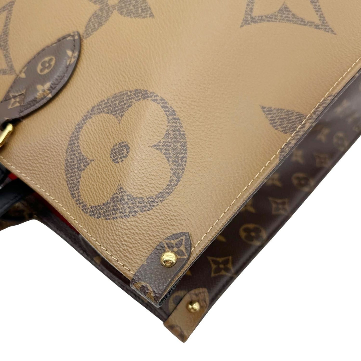 LOUIS VUITTON Onthego GM Giant Monogram Reverse Canvas Tote Bag Brown
