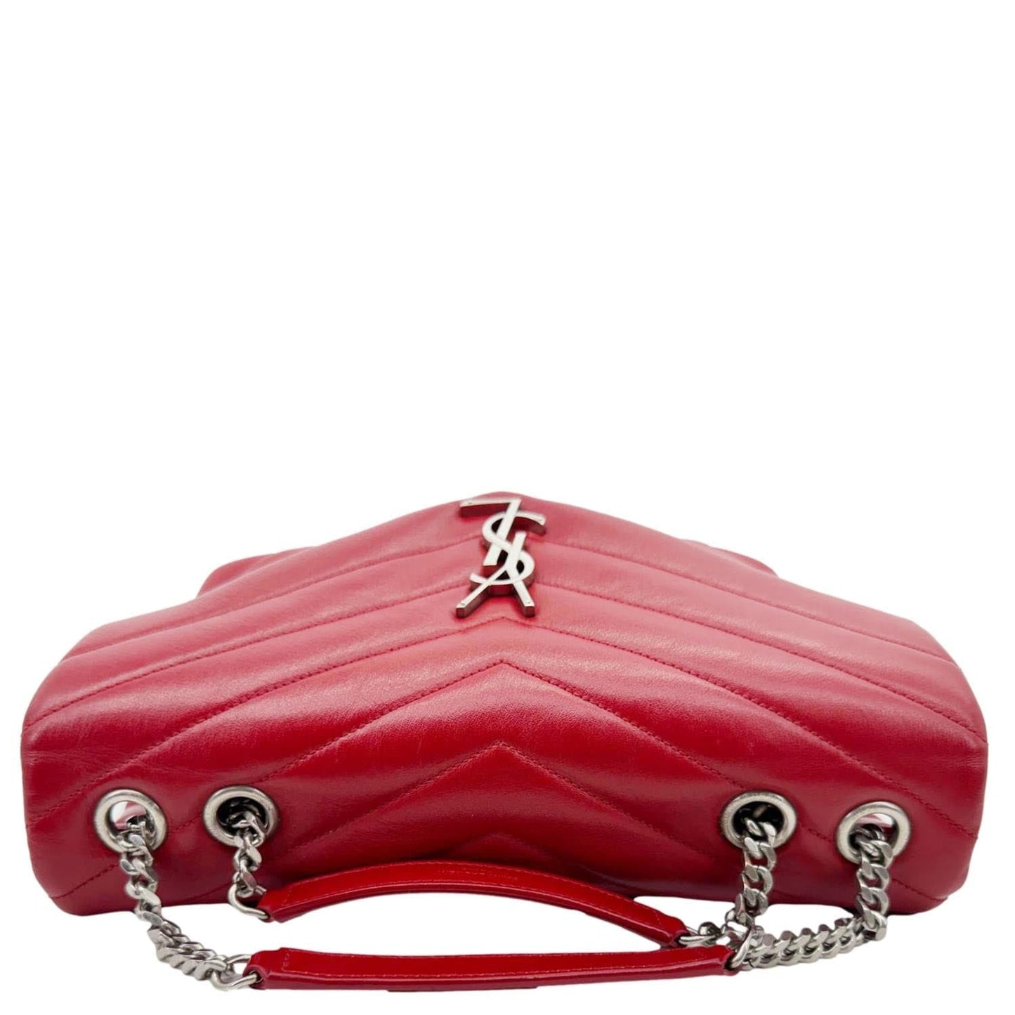 YVES SAINT LAURENT Loulou Medium Quilted Leather Crossbody Bag Red