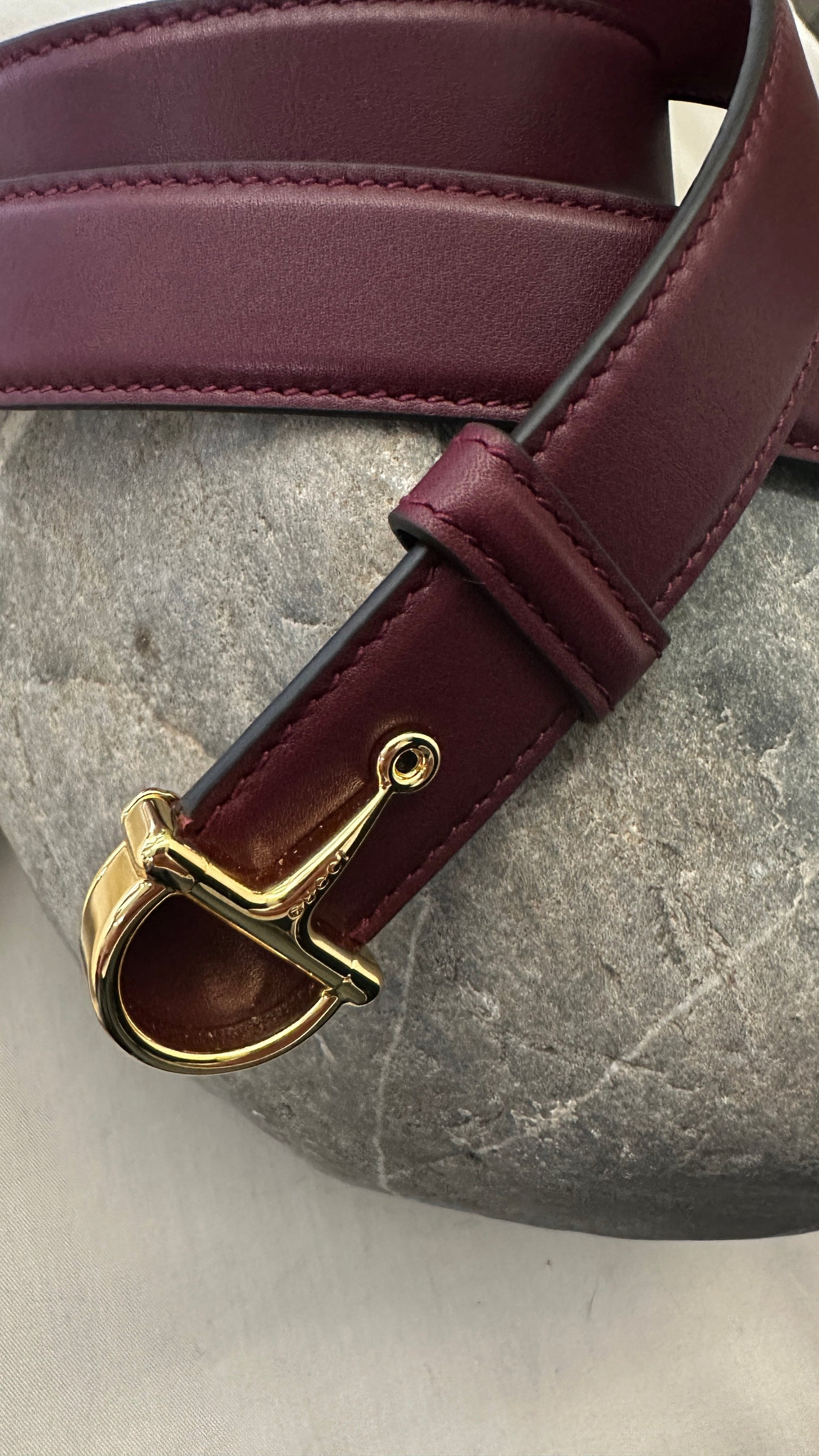 GUCCI Half Horsebit Belt Bordeaux