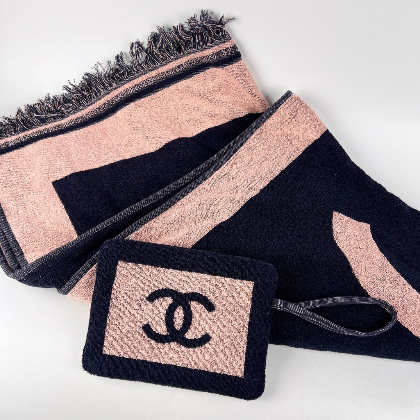 Chanel Logo Beach Bag Set with Towel and Pouch