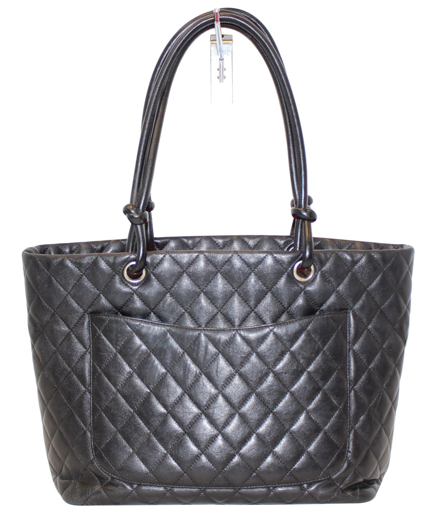CHANEL Black CalfSkin Leather Large Cambon Tote Bag