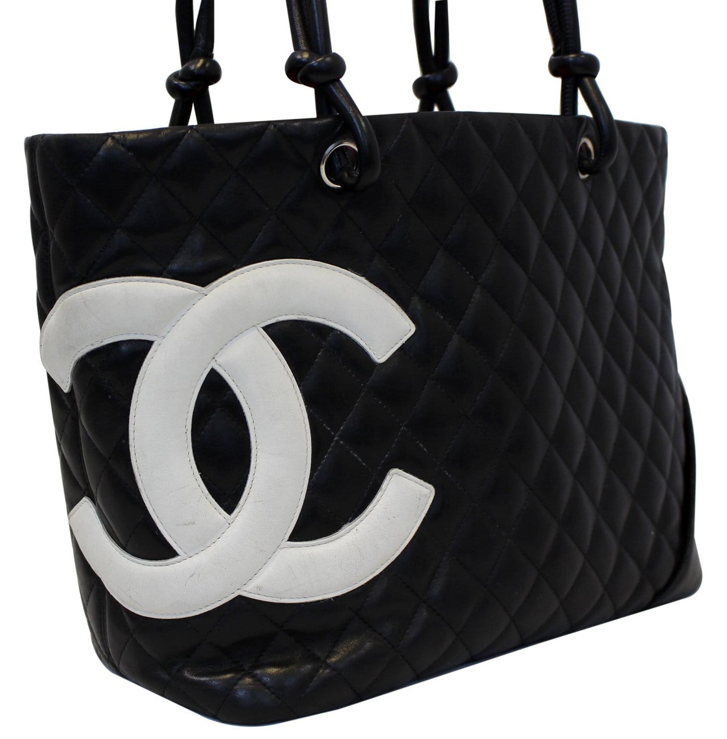 CHANEL Black CalfSkin Leather Large Cambon Tote Bag