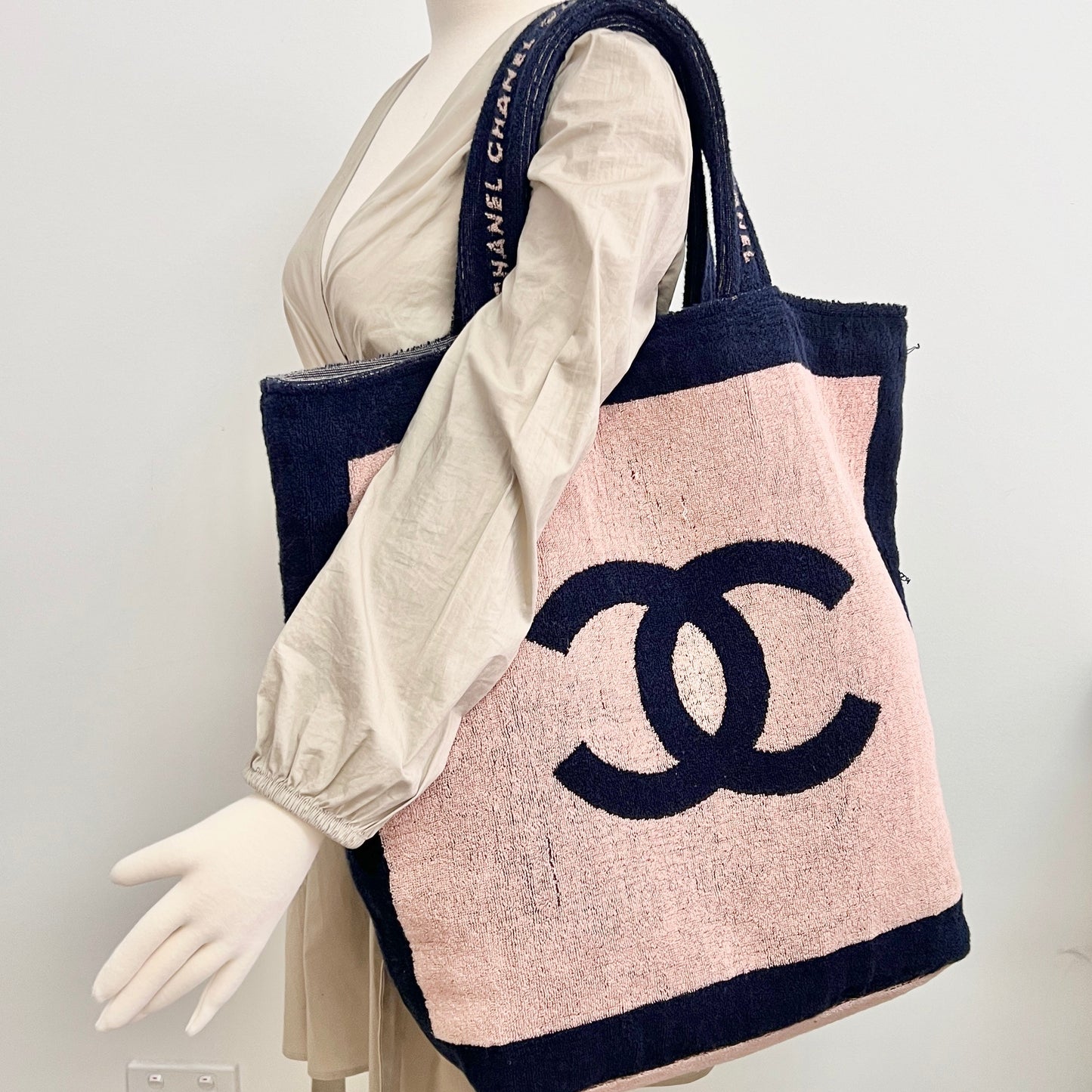 Chanel Logo Beach Bag Set with Towel and Pouch